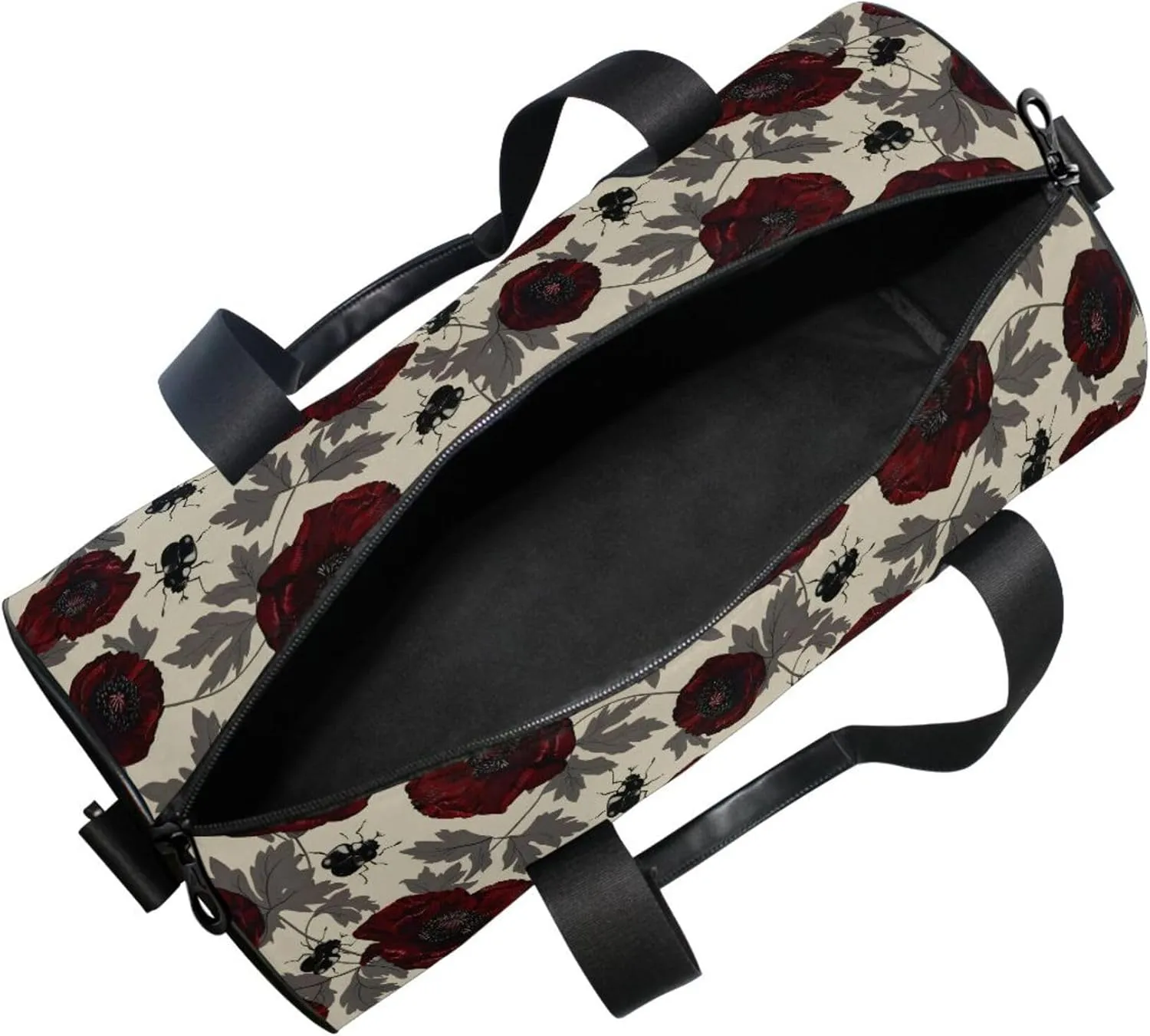 MNSRUU Sports Duffel Bags, Poppy Beetle Athletic Gym Bag Overnight Workout Travel Tote Luggage for Men Women Yoga