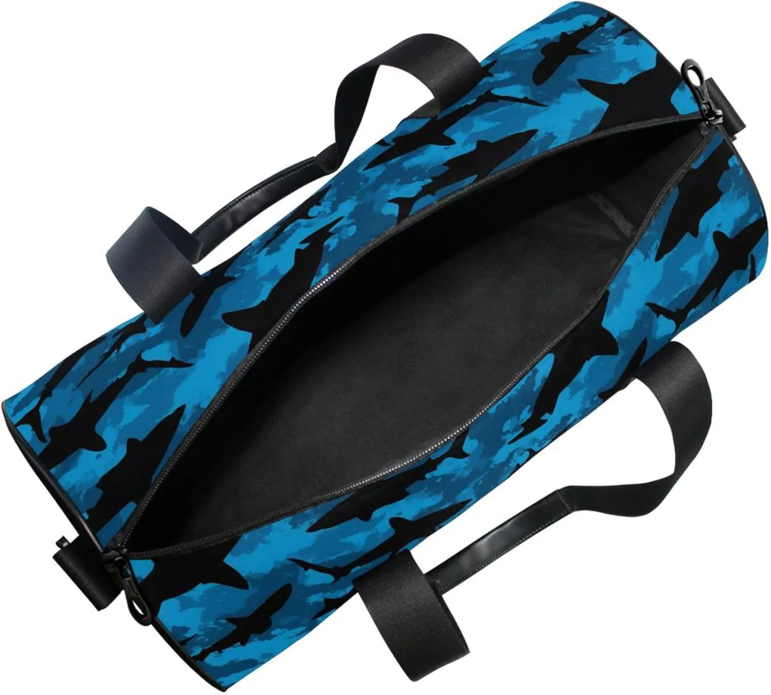 MNSRUU Sports Duffel Bags, Shark Silhouette Athletic Gym Bag Overnight Workout Travel Tote Luggage for Men Women Yoga