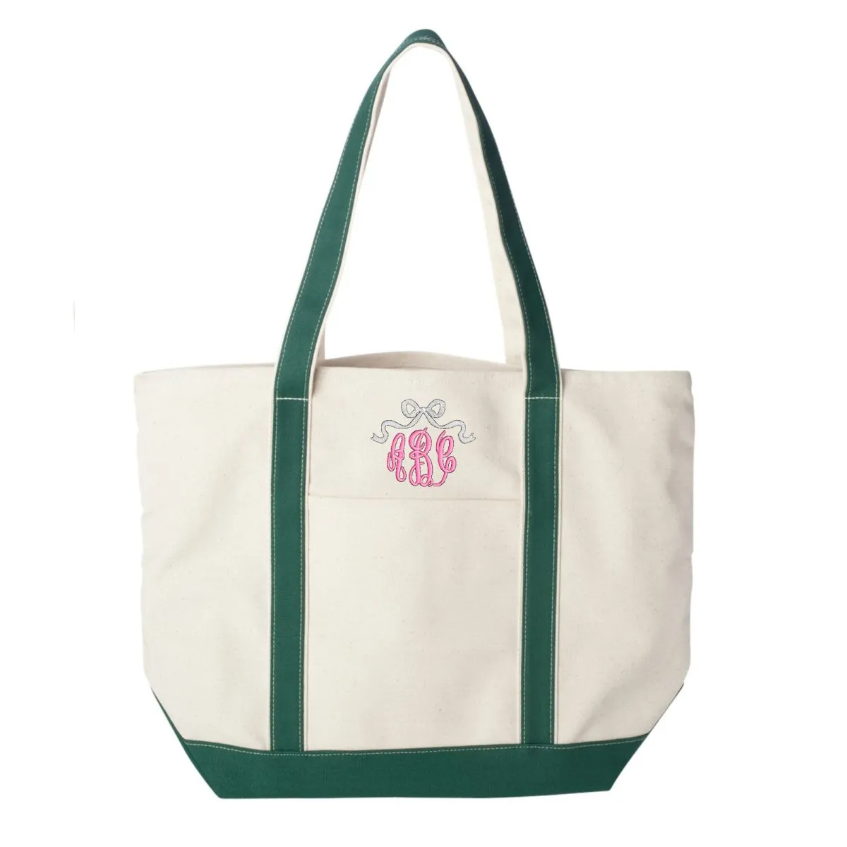 Monogrammed 'Bow' Canvas Boat Tote