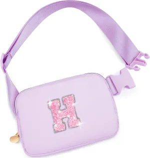 Monogrammed Gifts for Women Girls - Fanny Pack & Crossbody Bag Trendy Everywhere Belt Bag Fashion Monogrammed Purse | H, Lavender Bag