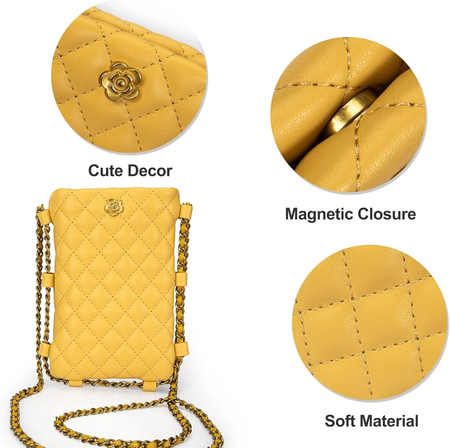 Montana West Quilted Small Crossbody Bags for Women Trendy Cell Phone Purse