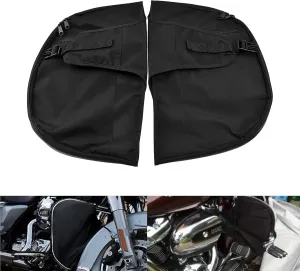 Motorcycle Soft Lowers Chaps Engine Guard Cover Leg Warmer Bag Fit For Harley Dyna FXD FXDB FXDC FXDL 2006-2017