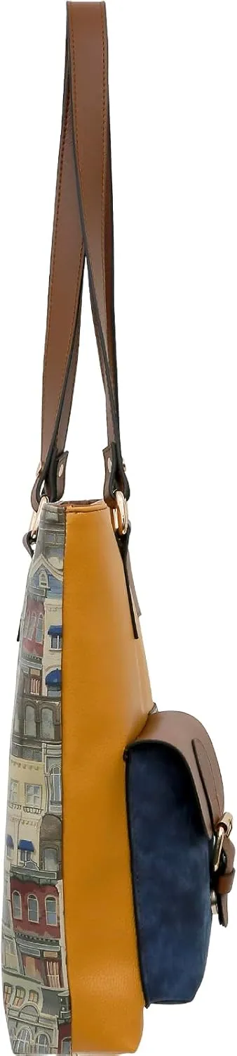 Multi Pocket Shoulder Bags for Women - Vegan Leather and Unique Design Handmade Womens Bags