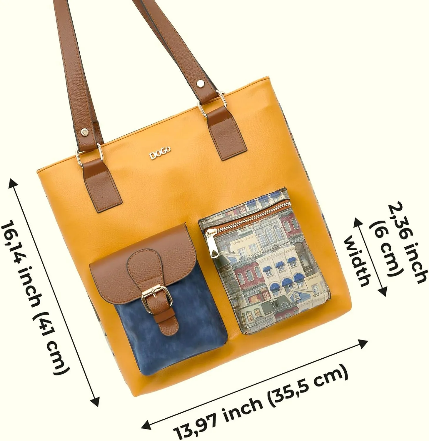 Multi Pocket Shoulder Bags for Women - Vegan Leather and Unique Design Handmade Womens Bags