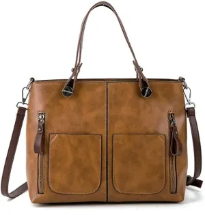 Multi Pockets Crossbody Retro Hobo Shoulder Top Handle Handbag Purse for Work Women’s Tote Handbag