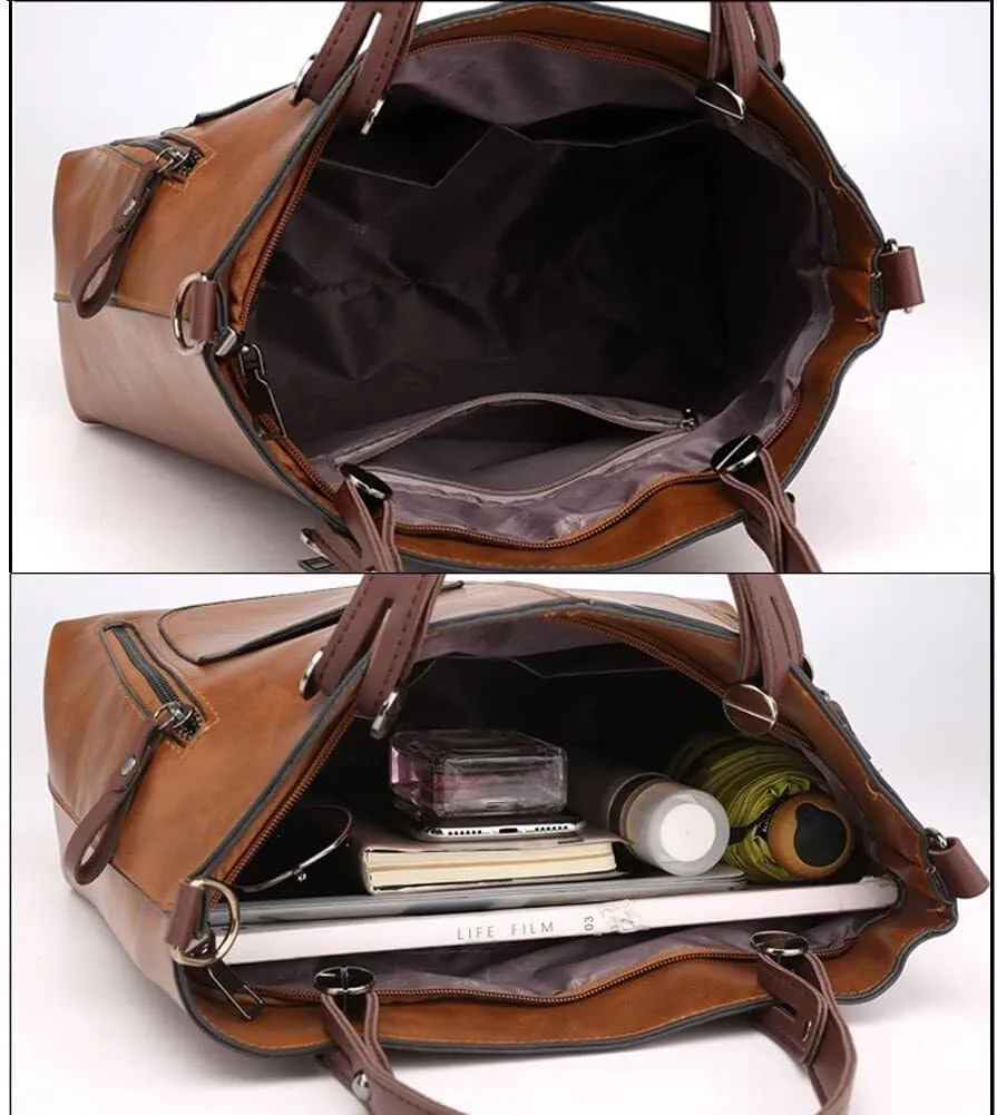 Multi Pockets Crossbody Retro Hobo Shoulder Top Handle Handbag Purse for Work Women’s Tote Handbag