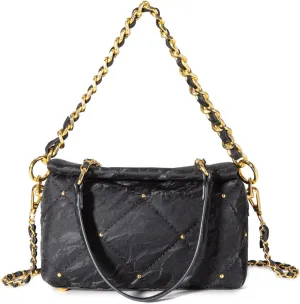 myfriday Small Quilted Crossbody Bags for Women Luxury PU Trendy Designer Shoulder Handbag Purse with 2 Chain Strap