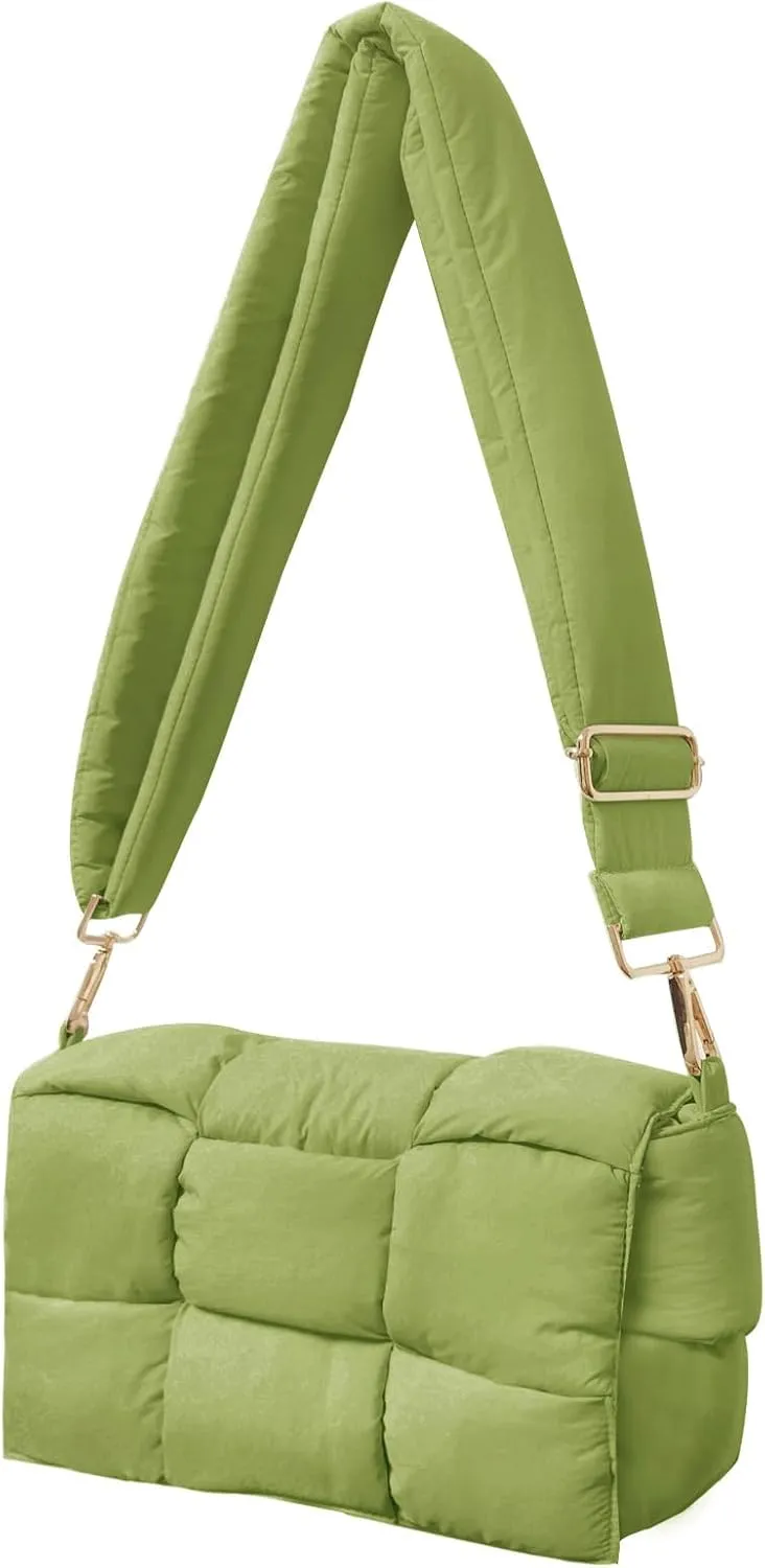 NAARIIAN Shoulder bags for women, Light-weight small puffer purses waterproof, hand-woven puffy bag crossbody handbag