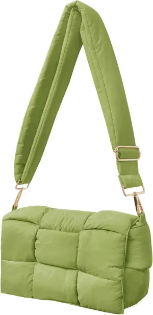 NAARIIAN Shoulder bags for women, Light-weight small puffer purses waterproof, hand-woven puffy bag crossbody handbag