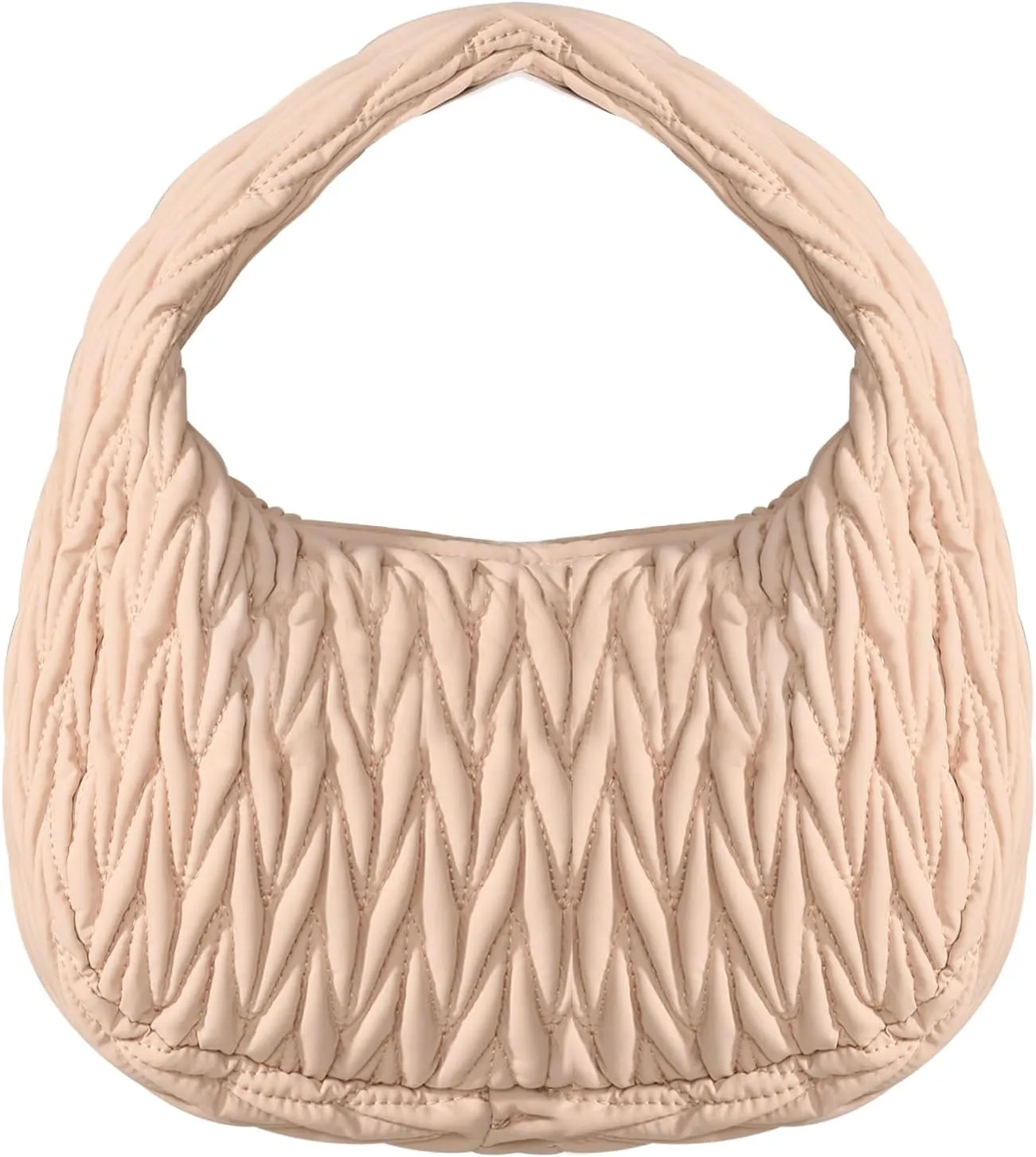 NAARIIAN Small Puffer Purse for Women Quilted Puffer Shoulder Bag Lightweight Crescent Bag for Casual, Travel