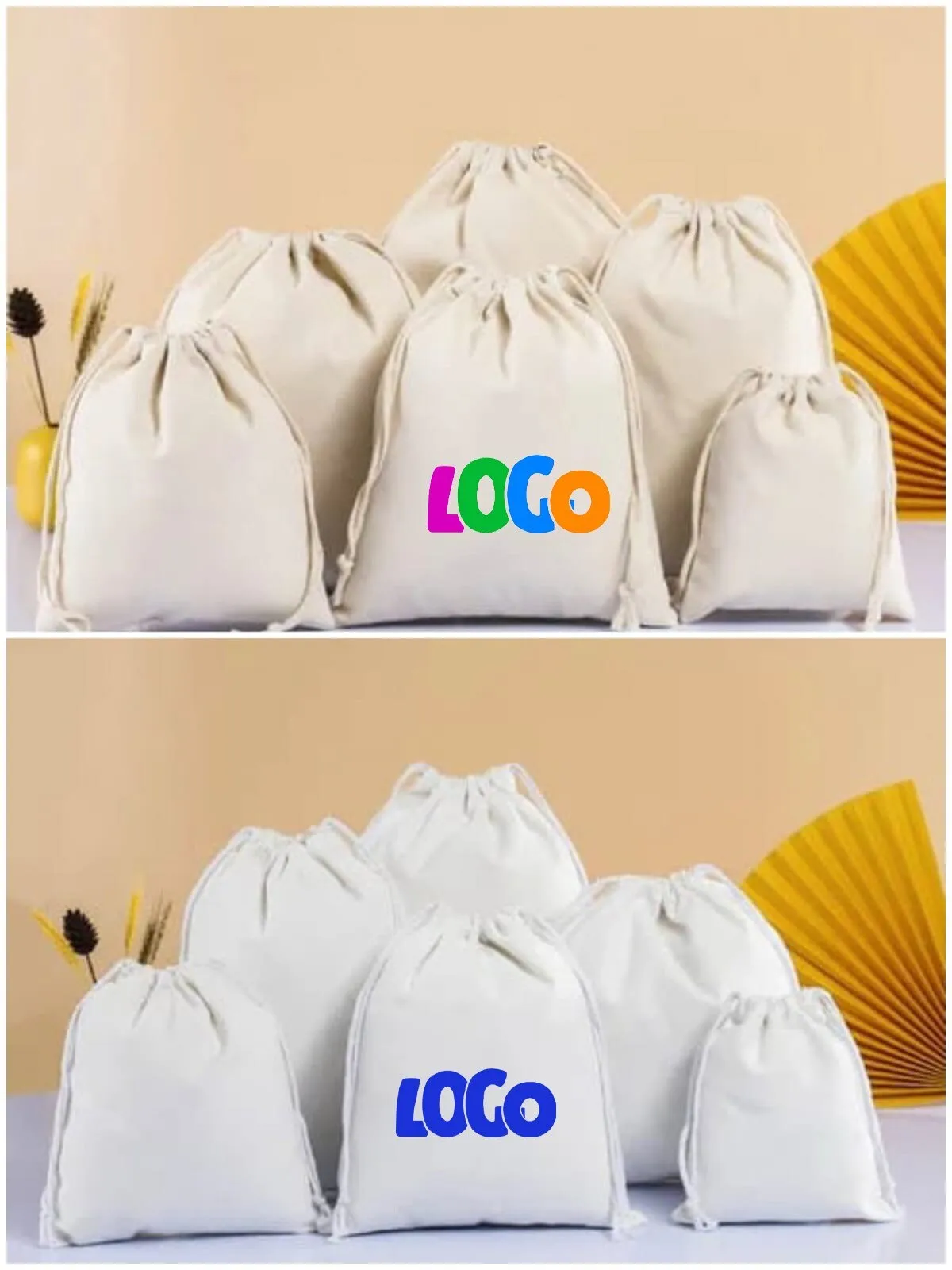 Natural Organic Cotton Drawstring Bag with Grosgrain Satin Ribbon,Natural Cotton Bag,Packaging Bag,Jewelry Pouch,Personalized Bags,Dust Bag,