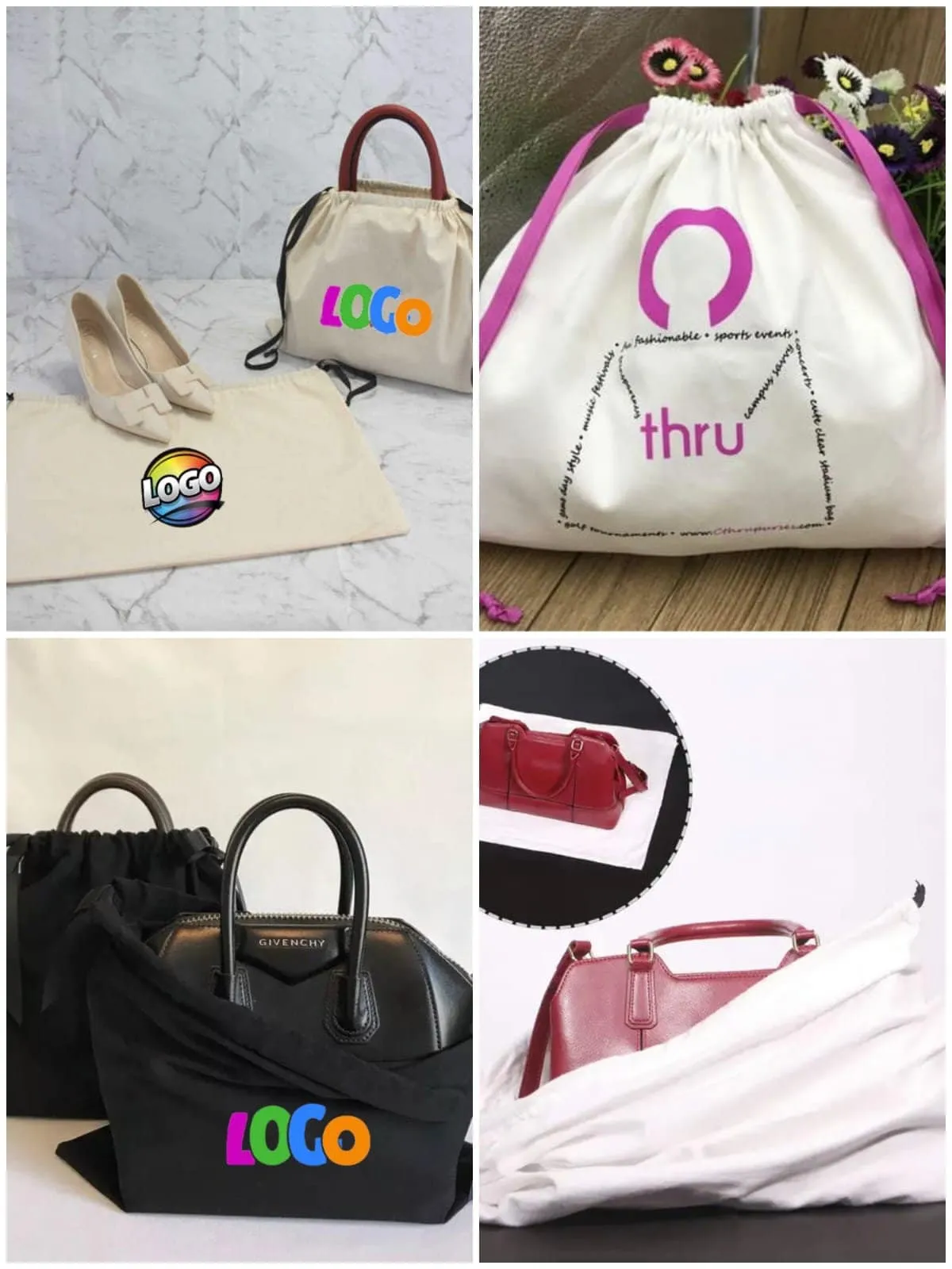 Natural Organic Cotton Drawstring Bag with Grosgrain Satin Ribbon,Natural Cotton Bag,Packaging Bag,Jewelry Pouch,Personalized Bags,Dust Bag,
