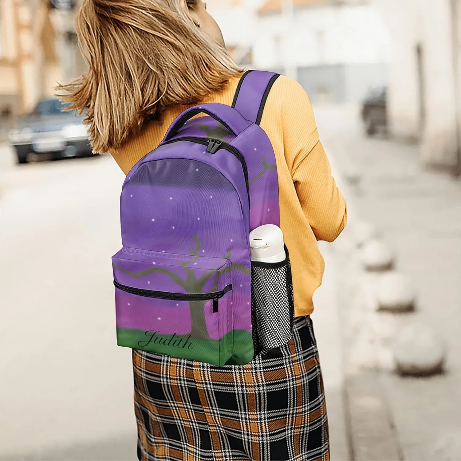 Night Sky Custom Kids Backpack, Personalized Student School Bags for Boys & Girls, Bookbags with Adjustable Strapfor Travel