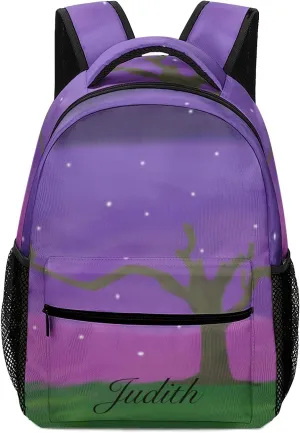 Night Sky Custom Kids Backpack, Personalized Student School Bags for Boys & Girls, Bookbags with Adjustable Strapfor Travel