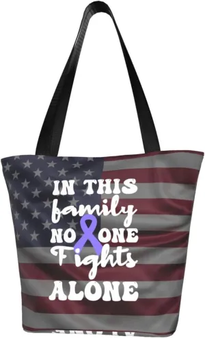 Nobody Fights Alone Stomach Cancer Awareness Fashion Shoulder Bag Large Capacity For Man Or Woman