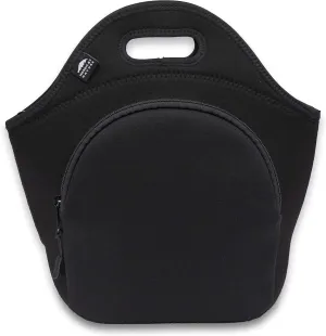 Nordic By Nature Large Neoprene Lunch Bag for Women & Lunch tote for Kids Insulated Lunch bag Reusable Washable Extra Thick Neoprene & Soft Cotton Feel, Premium Stitching, Outside Pocket, (L) Black