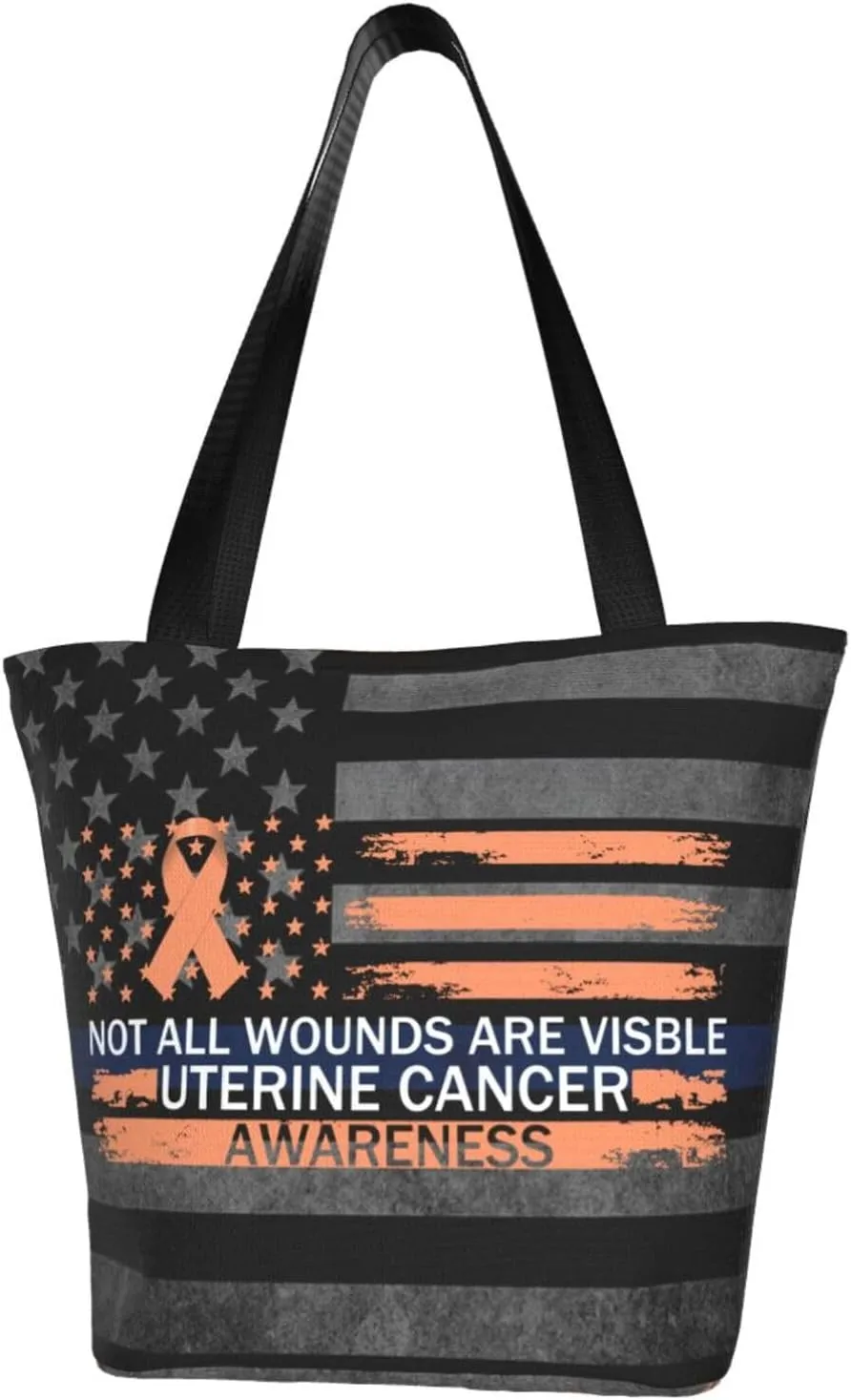 Not All Wounds Are Visible Uterine Cancer Awareness Fashion Shoulder Bag Large Capacity For Man Or Woman