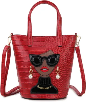 Novelty 3D Lady Face Purse Top Handle Satchel Handbags Clutch Purse for Women Unique Shoulder Bags