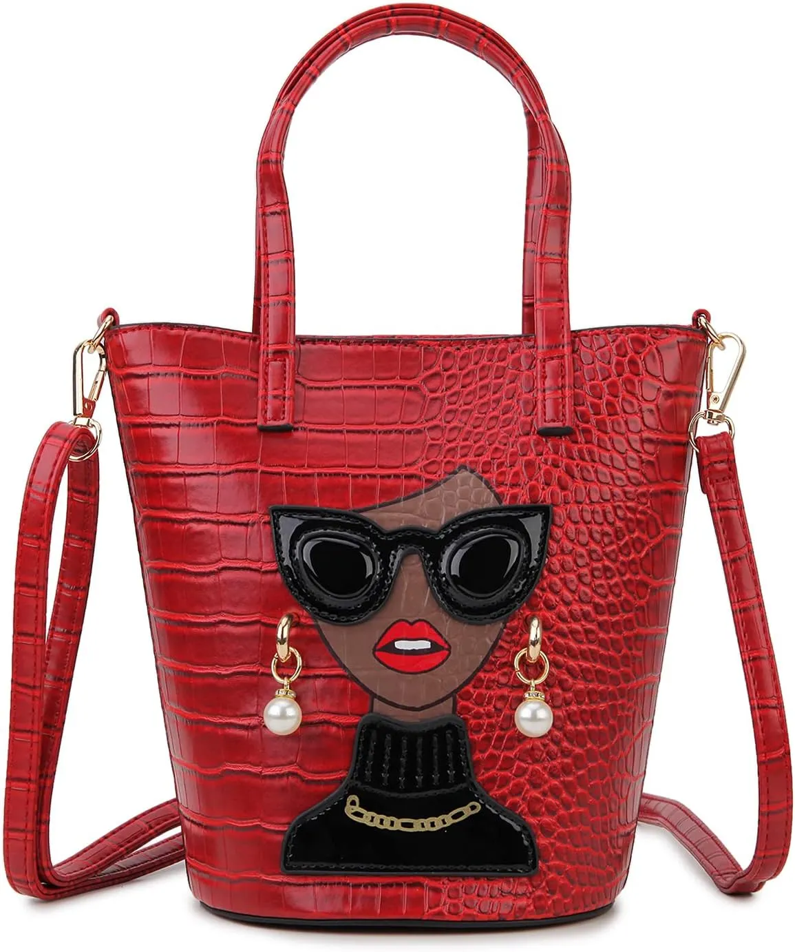 Novelty 3D Lady Face Purse Top Handle Satchel Handbags Clutch Purse for Women Unique Shoulder Bags