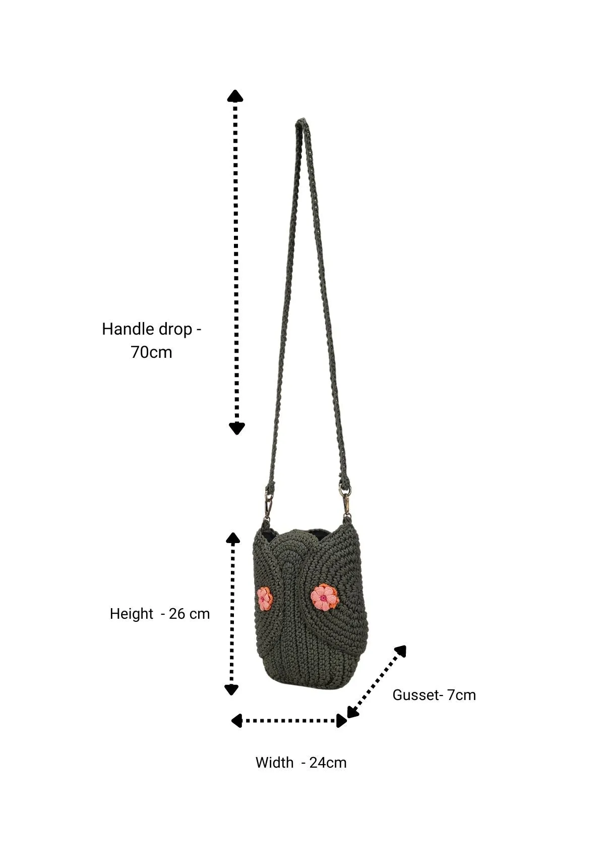 Olive Crochet Crossbody Bag