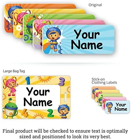 Oliver's Labels Adventure Package, 56 Durable Personalized Name Labels & Tags (Team Umizoomi™)