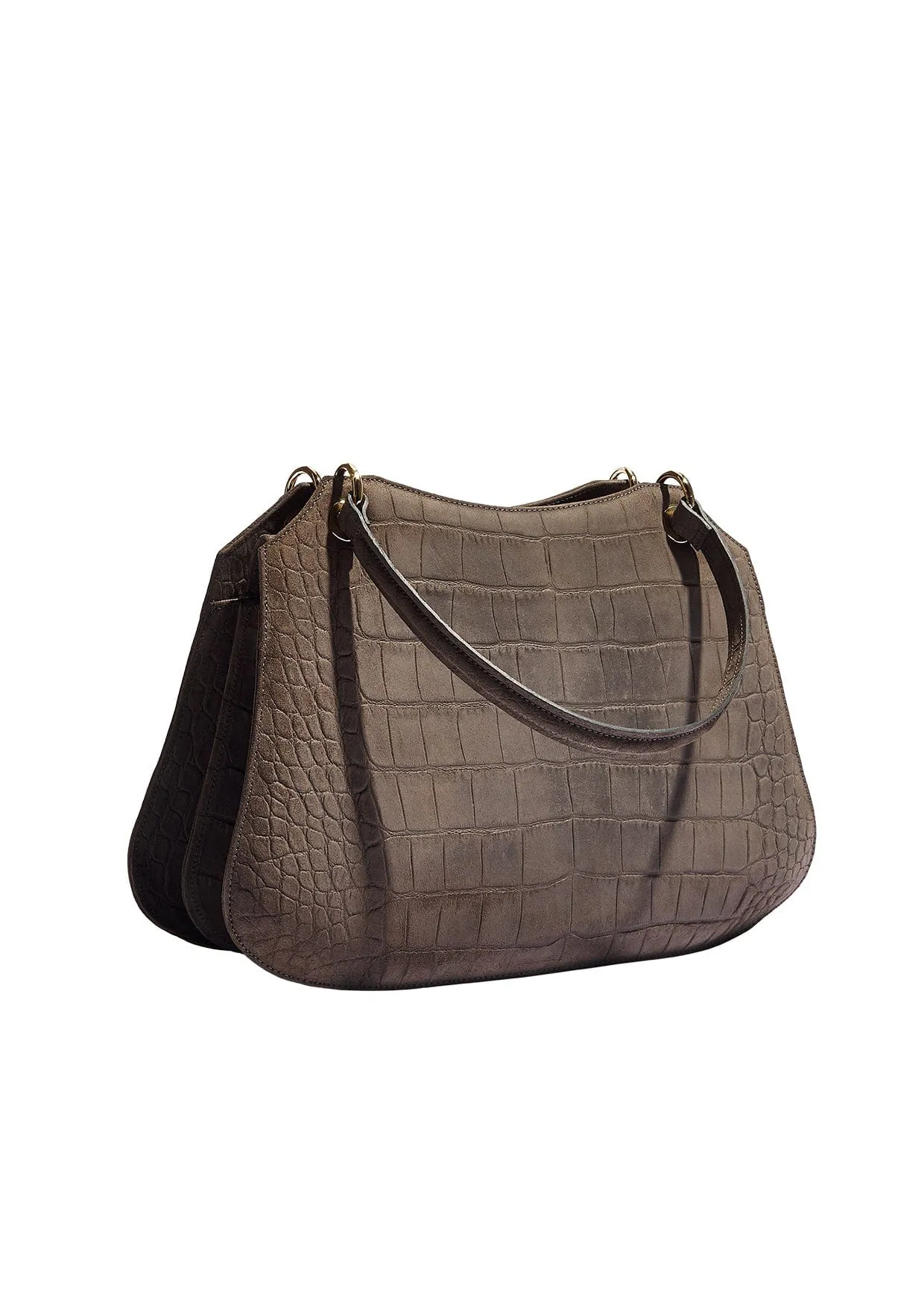 Olympia Top-Handle Suede Bag