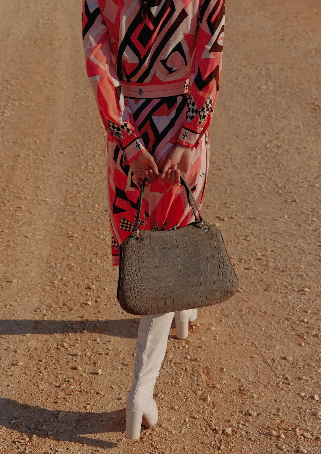 Olympia Top-Handle Suede Bag