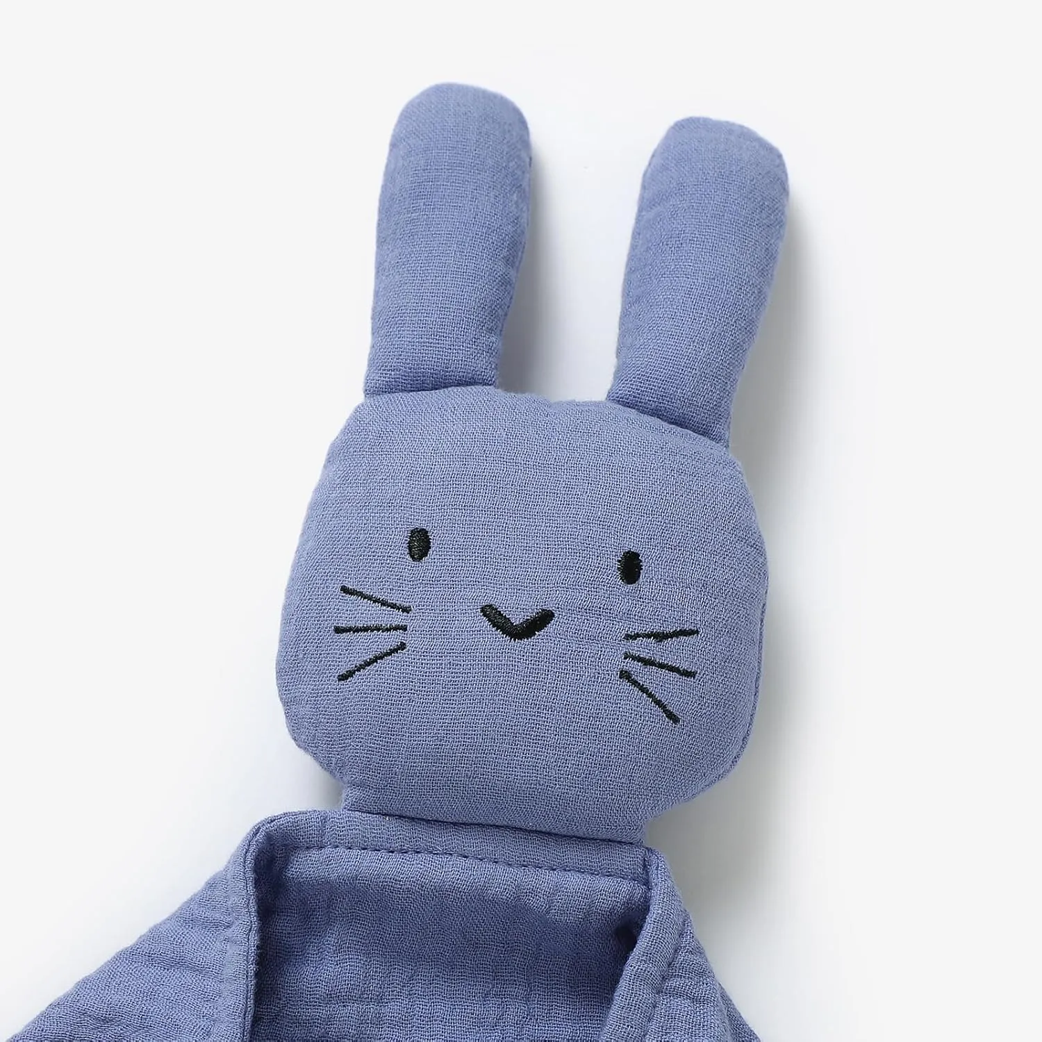 Organic Cotton Bunny Loveys for Babies,Newborn Baby Lovey Security Blanket,Lovies for Babies New Born Baby Unique Neutral Gifts Boys and Girls (Bunny-Blue)