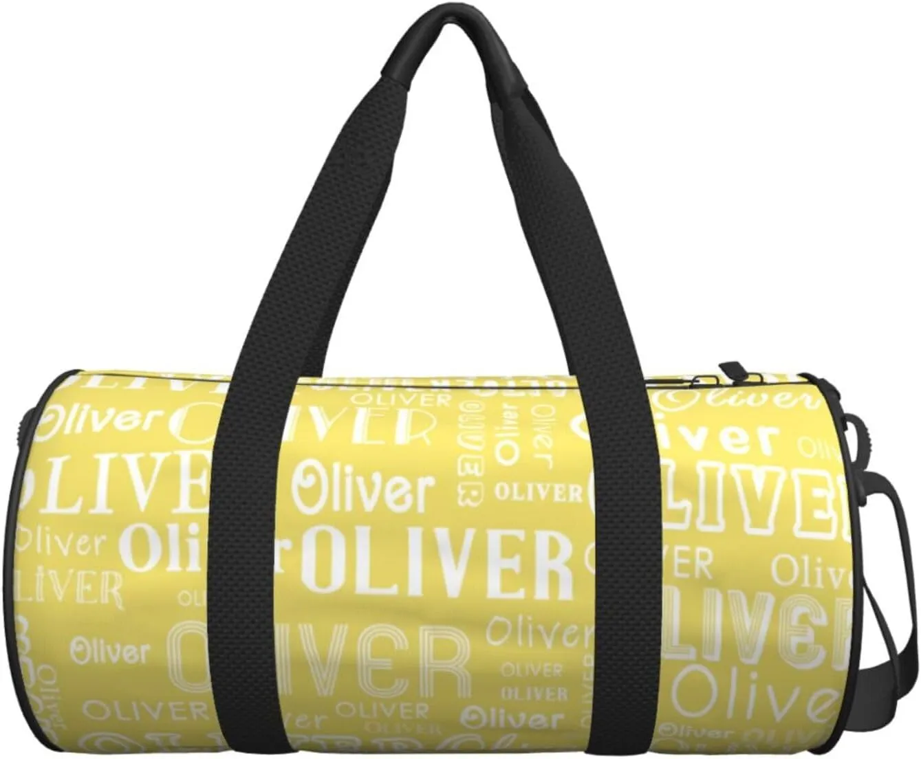 Pale Yellow Personalized Duffle Bag for Women Men Custom Sports Gym Dance Bag with Name Customize Cheer Bags for Travel Yoga Ballet Cheerleader Overnight Weekender Handbag