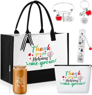 Paterr 6 Pcs Teacher Appreciation Gifts for Women Thank You Inspirational Gifts in Bulk for Teacher Mentor Parents Tote Bags