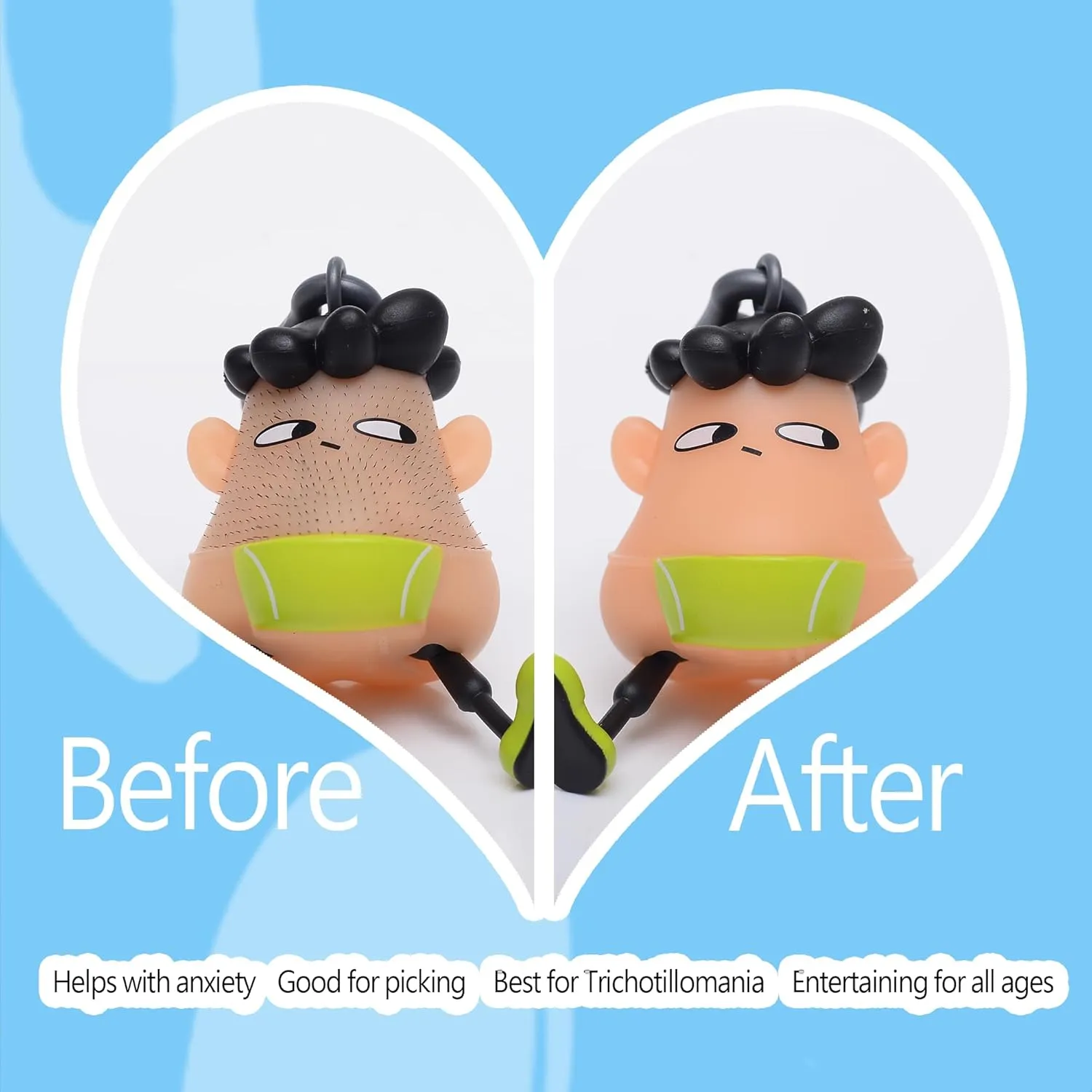 Peekaboo Fun Hair Pulling Fidget Toys,Trichotillomania Pop Fidget Toys,Gag Novelty, Stress Relief Toy Hair Pulling,Anti Anxiety Venting Novelty Toys for Kids Classroom Birthday Party Favors