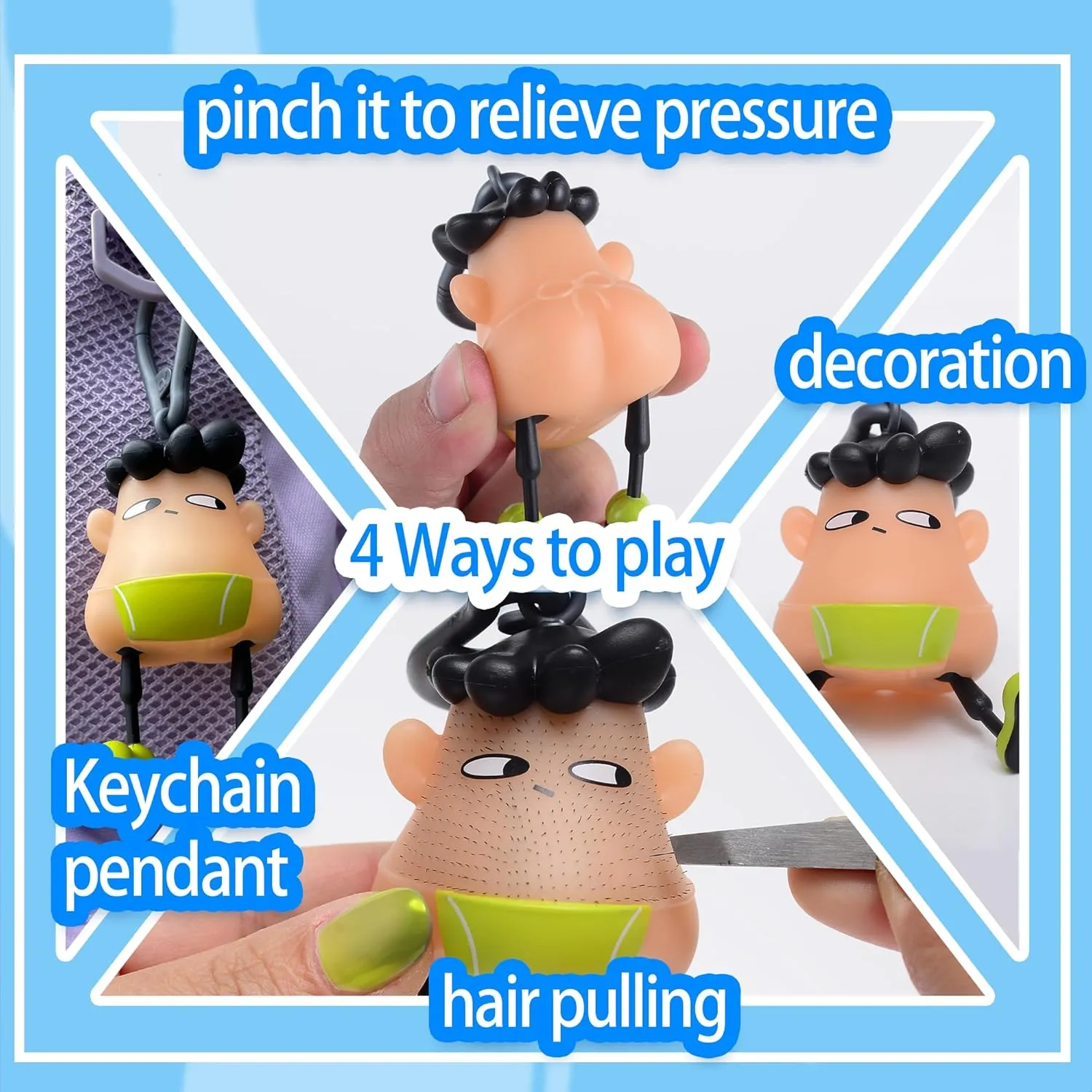 Peekaboo Fun Hair Pulling Fidget Toys,Trichotillomania Pop Fidget Toys,Gag Novelty, Stress Relief Toy Hair Pulling,Anti Anxiety Venting Novelty Toys for Kids Classroom Birthday Party Favors