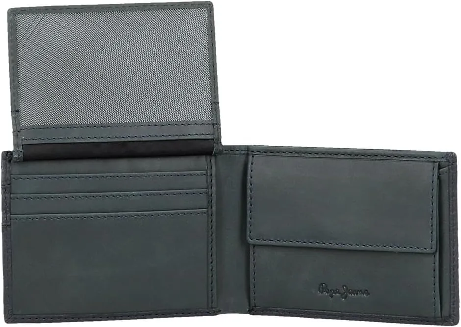 Pepe Jeans Checkbox Horizontal Wallet with Coin Purse, One Size, Blue, One Size, Horizontal Wallet with Coin Purse