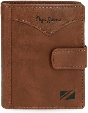 Pepe Jeans Jacket Vertical Purse with Click Closure, One Size, brown, Einheitsgröße, Vertical wallet with click closure