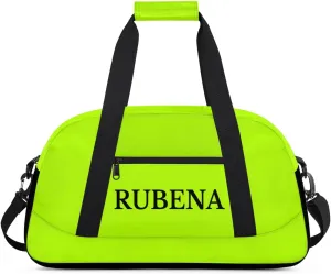 Personalize-Kids-Duffel-Bags With Custom Name Text Carry-On Overnight Travel Gym Lightweight Dance Sports Bags For Girls Boys Kids,Brilliant Cyan
