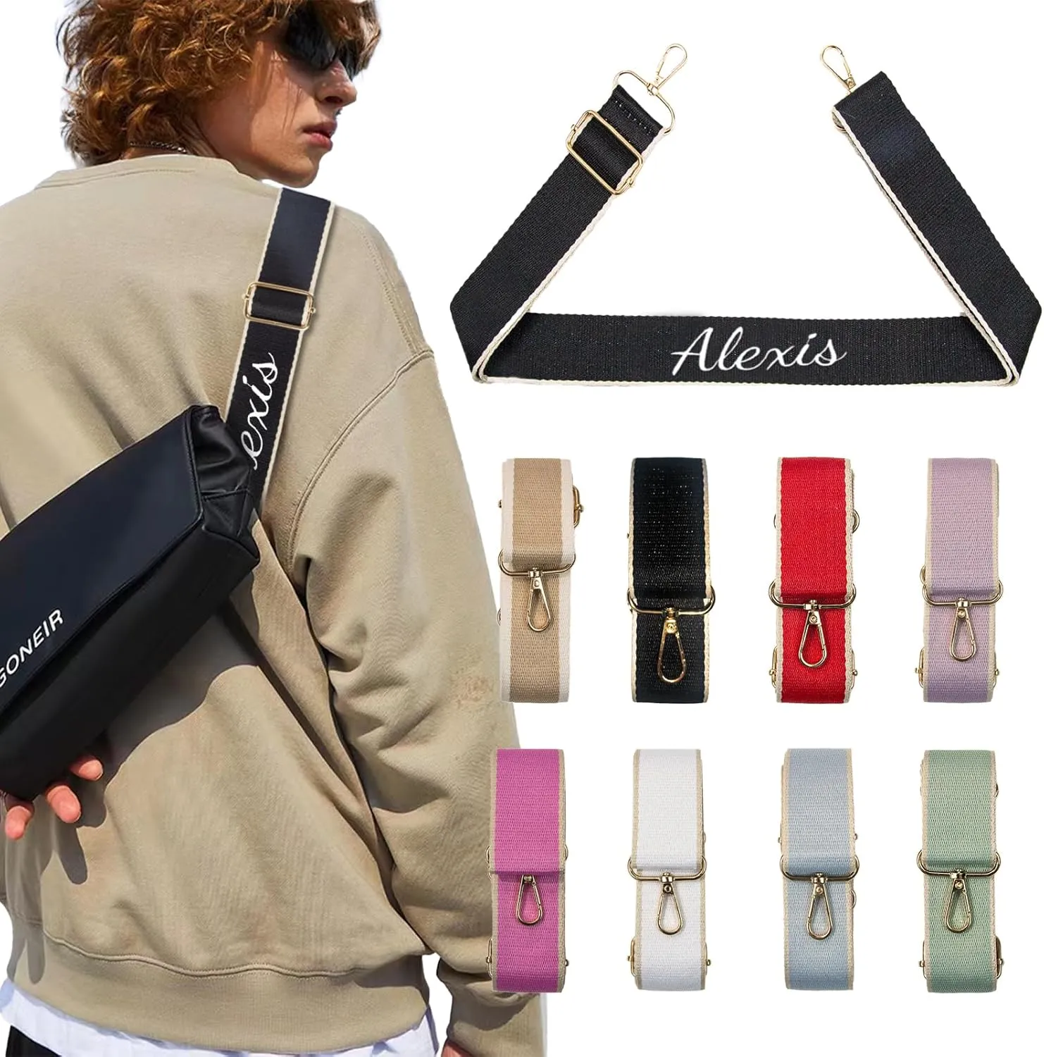 Personalized Bag Straps,Cross Body Bag Strap, Universal Replacement Handbag Straps Shoulder Strap for Bags, Wide 3.8cm