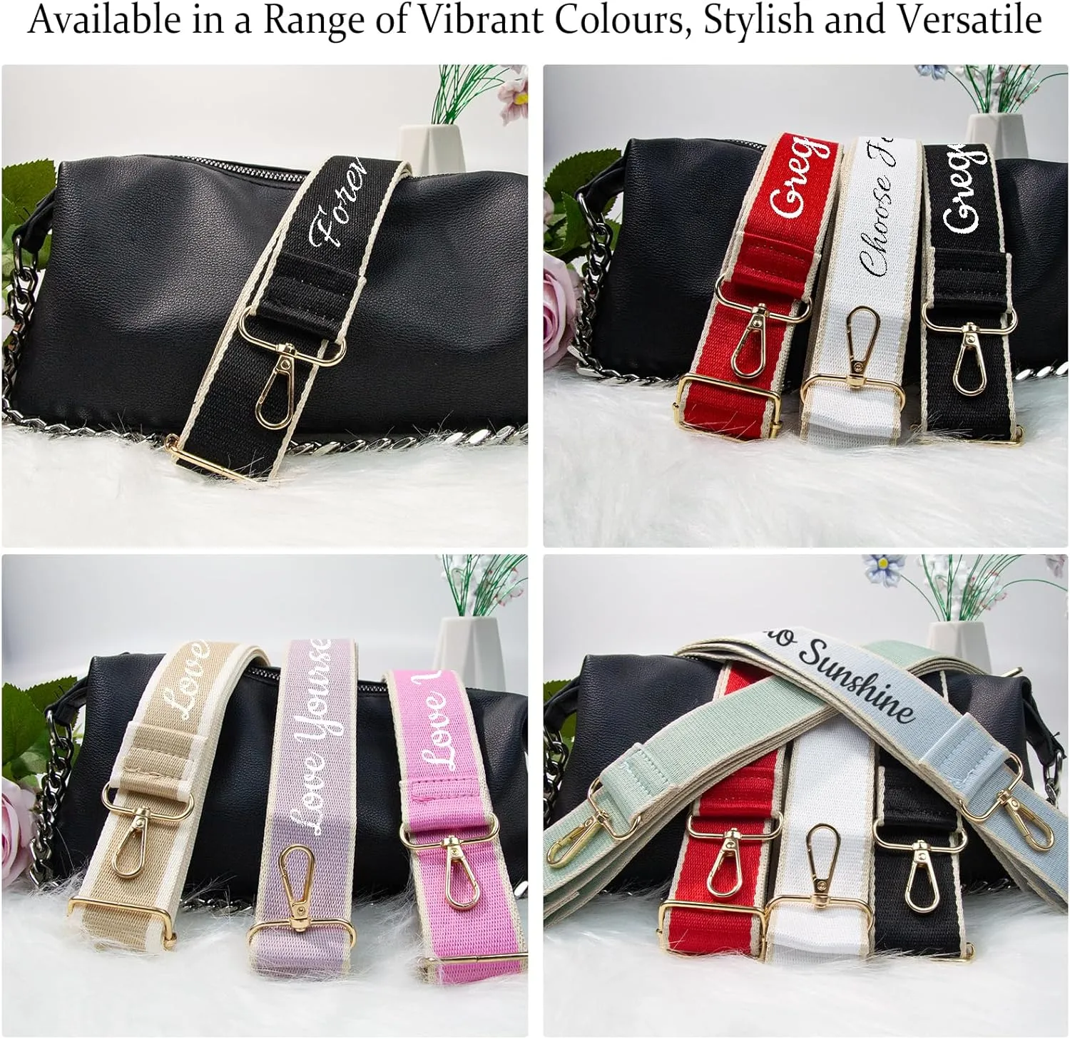 Personalized Bag Straps,Cross Body Bag Strap, Universal Replacement Handbag Straps Shoulder Strap for Bags, Wide 3.8cm
