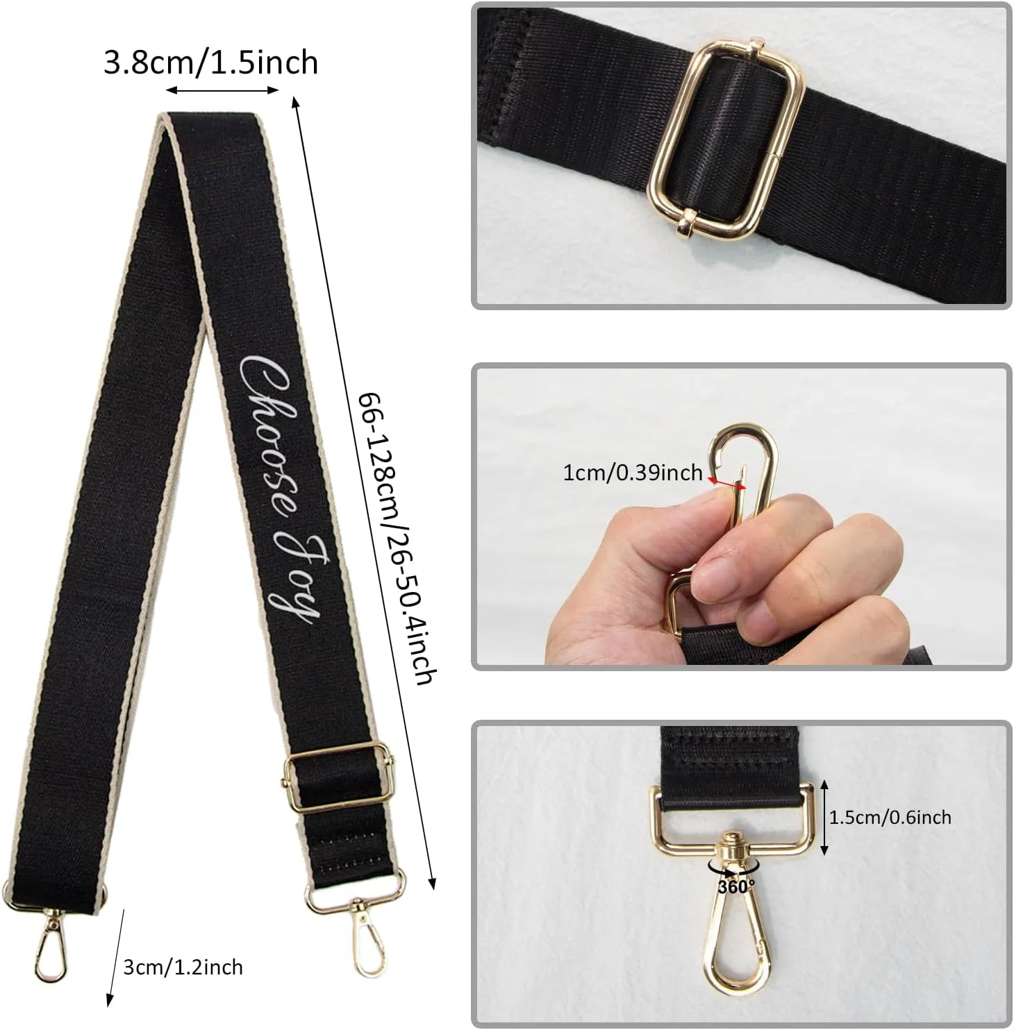 Personalized Bag Straps,Cross Body Bag Strap, Universal Replacement Handbag Straps Shoulder Strap for Bags, Wide 3.8cm