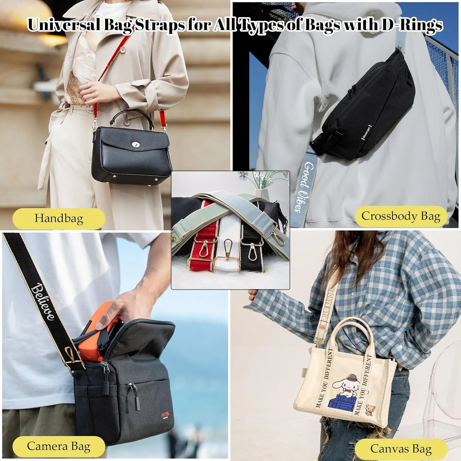 Personalized Bag Straps,Cross Body Bag Strap, Universal Replacement Handbag Straps Shoulder Strap for Bags, Wide 3.8cm