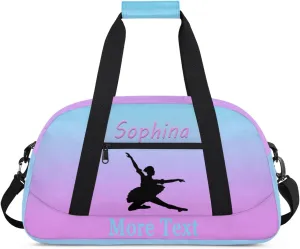Personalized ballet Bag with Name Custom Sport Duffle Bag Overnight Bag Sleepover bag travel bag Weekender Bags Workout Bag for Dance ballet Gift purple blue ballet