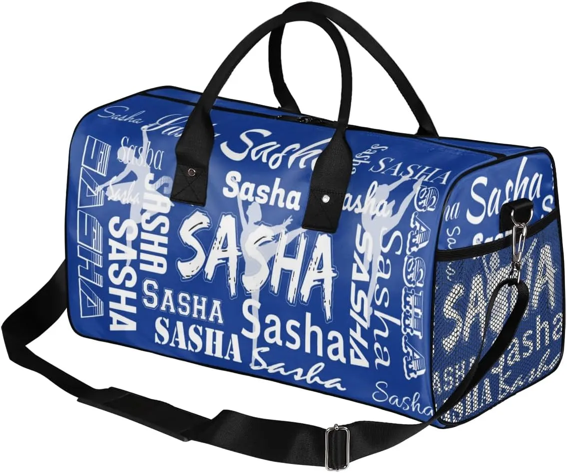 Personalized Ballet Dance Bags, Custom Travel Duffle Bag Custom Gym Bag Dancer Bag Customized Sport Bag with Name, Overnight Weekender Bags, Cobalt Blue