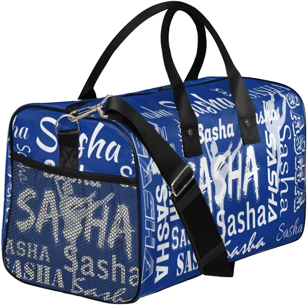 Personalized Ballet Dance Bags, Custom Travel Duffle Bag Custom Gym Bag Dancer Bag Customized Sport Bag with Name, Overnight Weekender Bags, Cobalt Blue