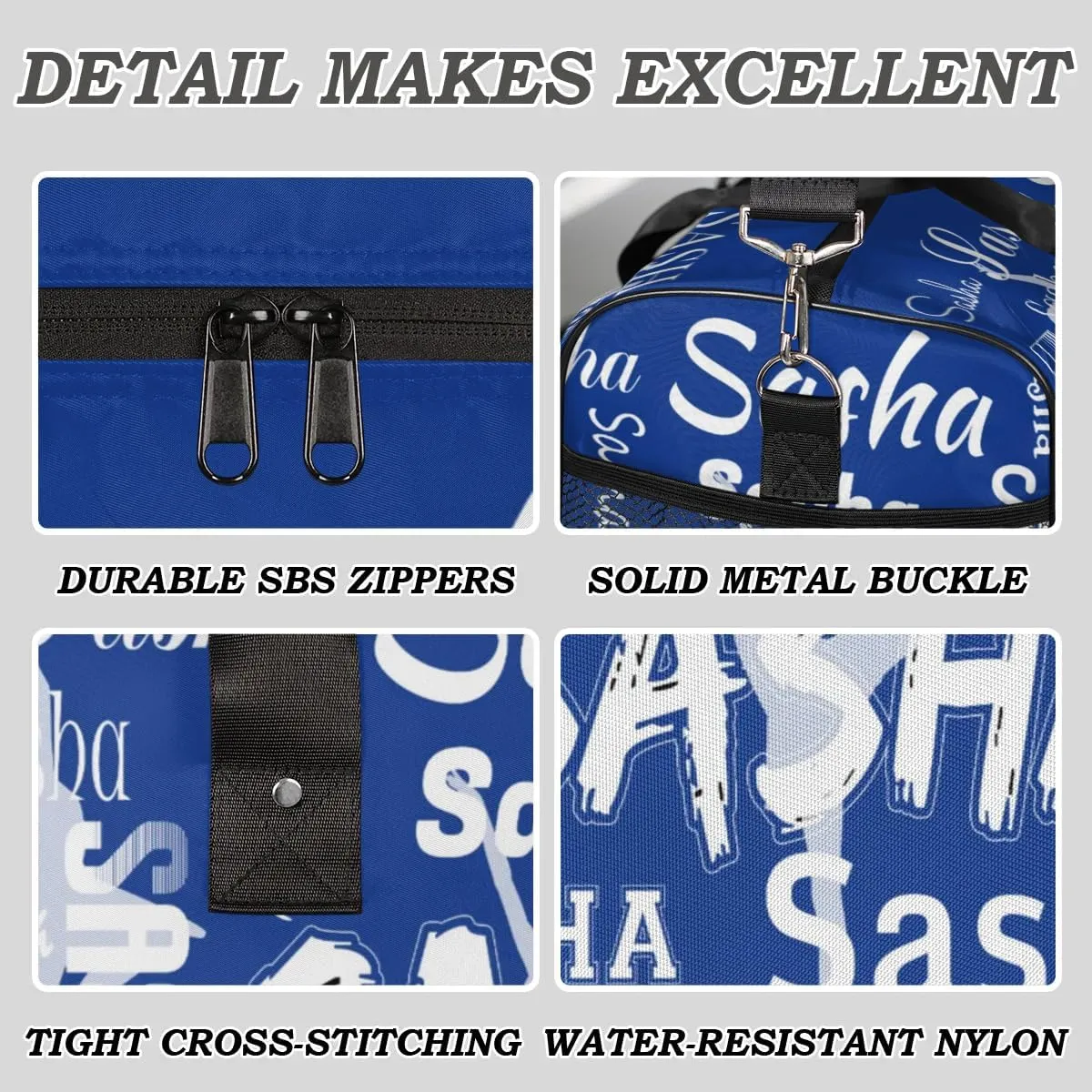 Personalized Ballet Dance Bags, Custom Travel Duffle Bag Custom Gym Bag Dancer Bag Customized Sport Bag with Name, Overnight Weekender Bags, Cobalt Blue