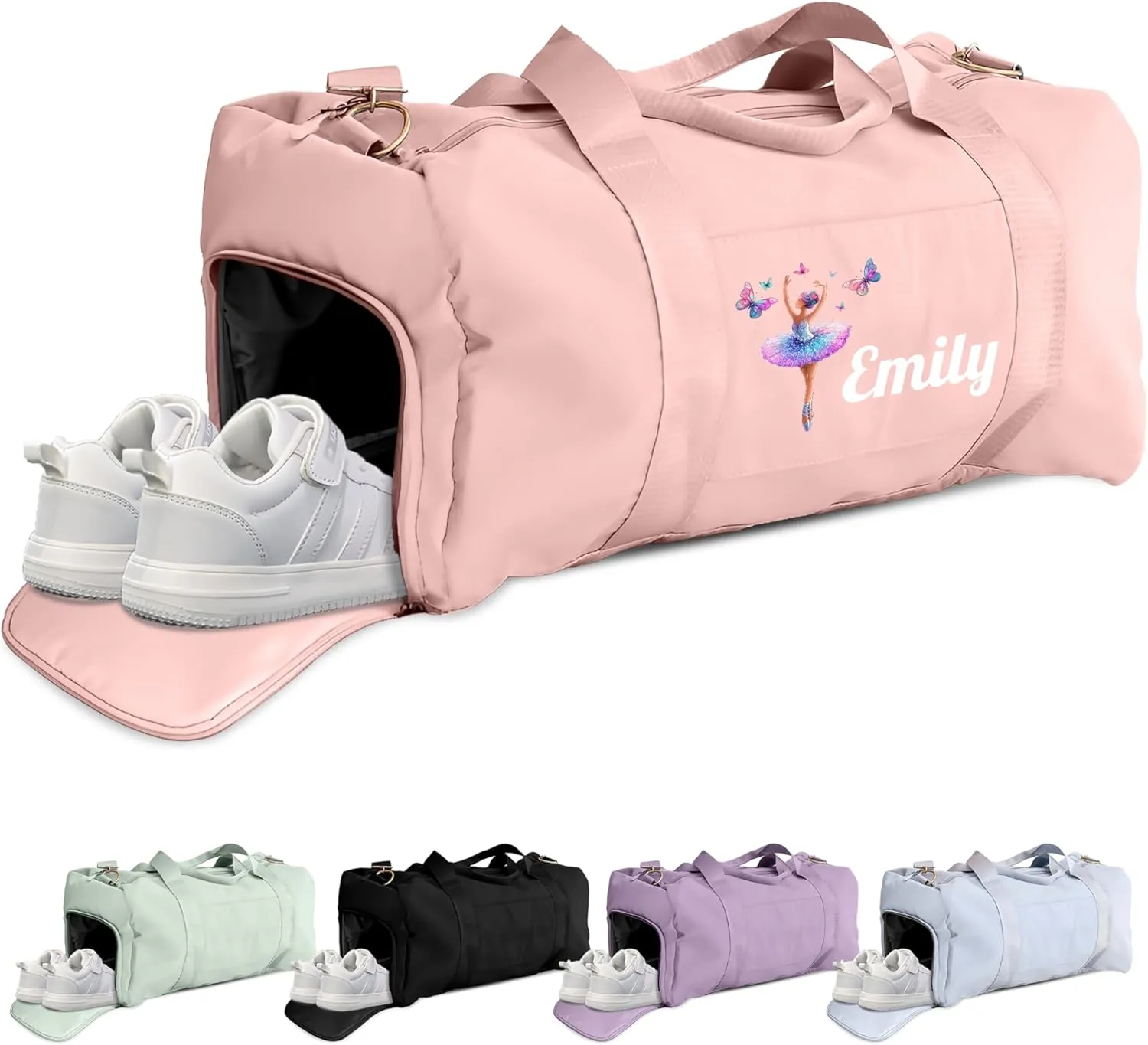 Personalized Ballet Duffle Bag for Women, Girls - Custom Duffel Bag - Different Color & Design Options - Pink