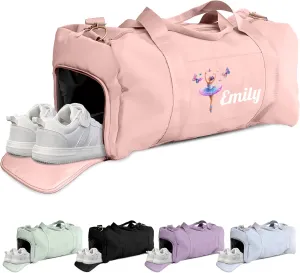 Personalized Ballet Duffle Bag for Women, Girls - Custom Duffel Bag - Different Color & Design Options - Pink