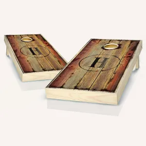 Personalized Burned Wood Monogram Cornhole Boards - Includes 2 Boards and 8 Bags with Your Personalization