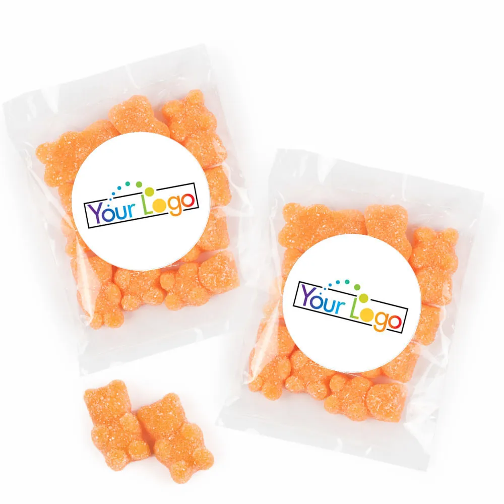 Personalized Business Add Your Logo Candy Bags with Gummi Bears