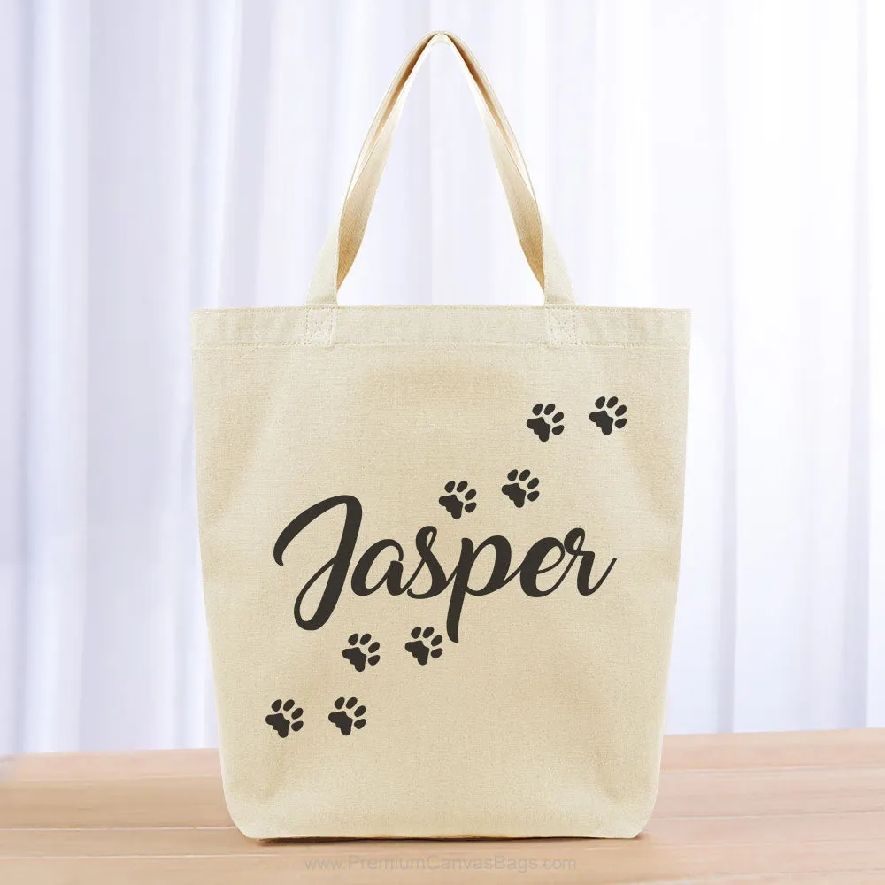 Personalized Cat Tote Bag - black