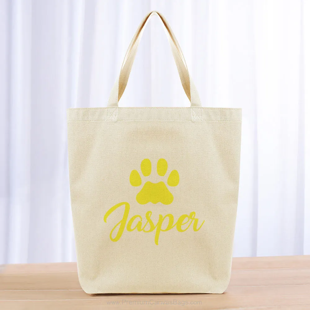 Personalized Cat Tote Bag - yellow