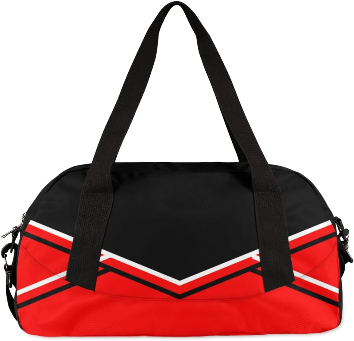 Personalized Cheer Bag Dance Bag for Girls, Personalized Custom Kids Duffle Bags, Customized Sports Gym Bag Weekender Overnight Bag Travel Duffel Bag, Red Black Aztec Background Cheer